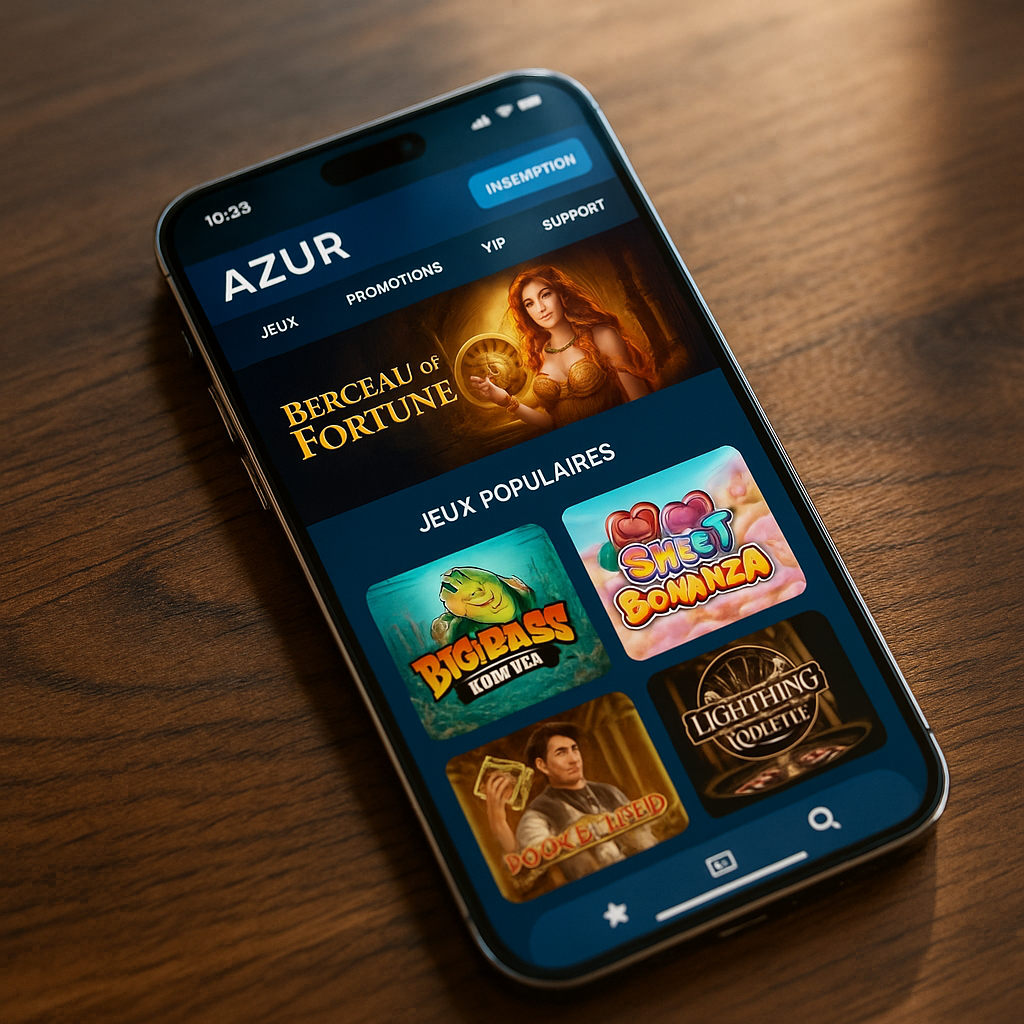 Azur Casino - Version Mobile - Jeu en Déplacement